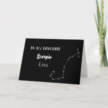 Tarjeta Scorpio Personalizada Con Constelación