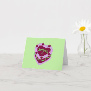 Tarjeta Scorpio Zodiac Pastel Pastel de corazón