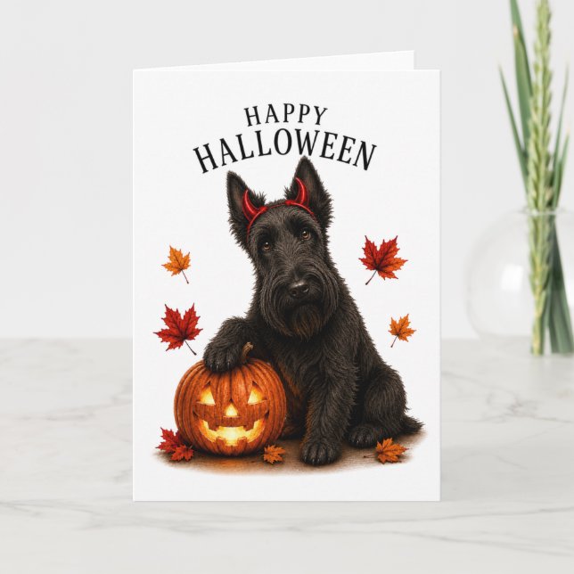 Tarjeta Scottie Diablo Escocés Perro (Anverso)