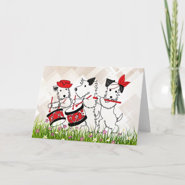 Tarjeta Scottie Dogs Band, cute and cuddly (Anverso)