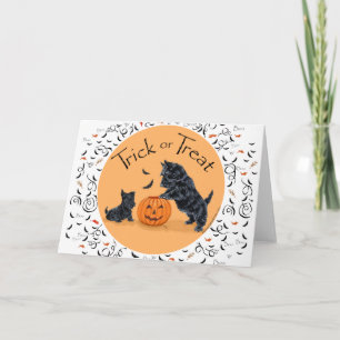 Tarjeta SCOTTIE Papá y Cachorro Halloween