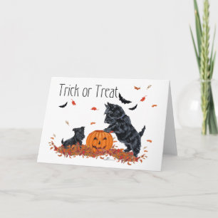 Tarjeta SCOTTIE Papá y Cachorro Halloween
