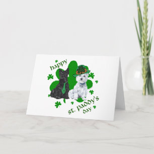 Tarjeta Scottie y Westie día de St. Paddy