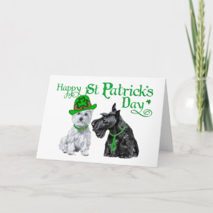 Tarjeta Scottie y Westie Día de St. Paddy
