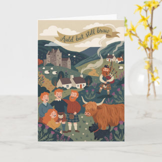 Tarjeta Scottish Humour Highland Cow Illustration Birthday