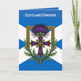 Tarjeta Scottish Motif Cross and Crowned Thistle Saltire