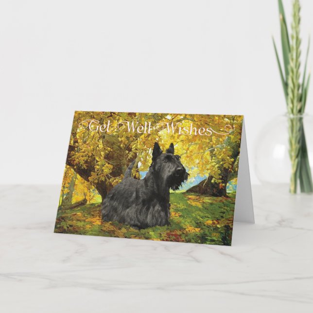 Tarjeta Scottish Terrier se lleva bien (Anverso)