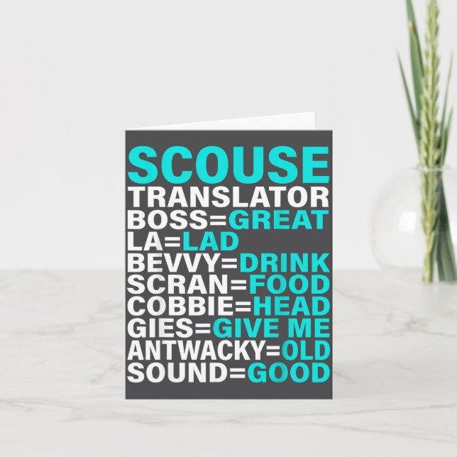 Tarjeta Scouse Accent Translator Funny Liverol  (Anverso)