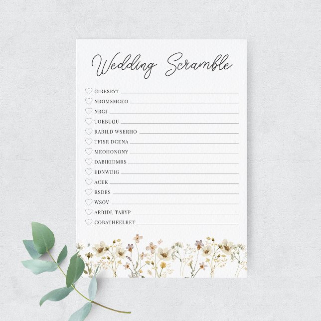 Tarjeta Scramble para Boda de flores silvestres de (Subido por el creador)