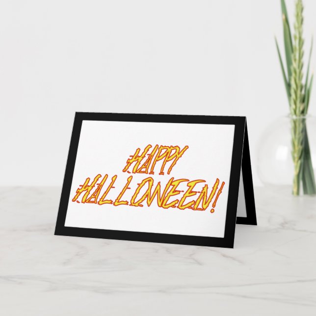 Tarjeta Scratchy imagen de texto de Halloween rojo y amari (Anverso)