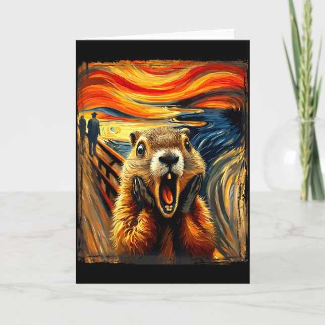 Tarjeta Scream Parody Funny Animal Painting Artistic Groun (Anverso)