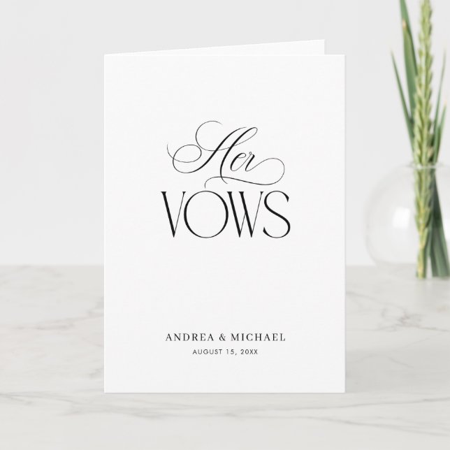 Tarjeta Script de Luxe Atemporal Elegantes Sus Votos Matri (Anverso)