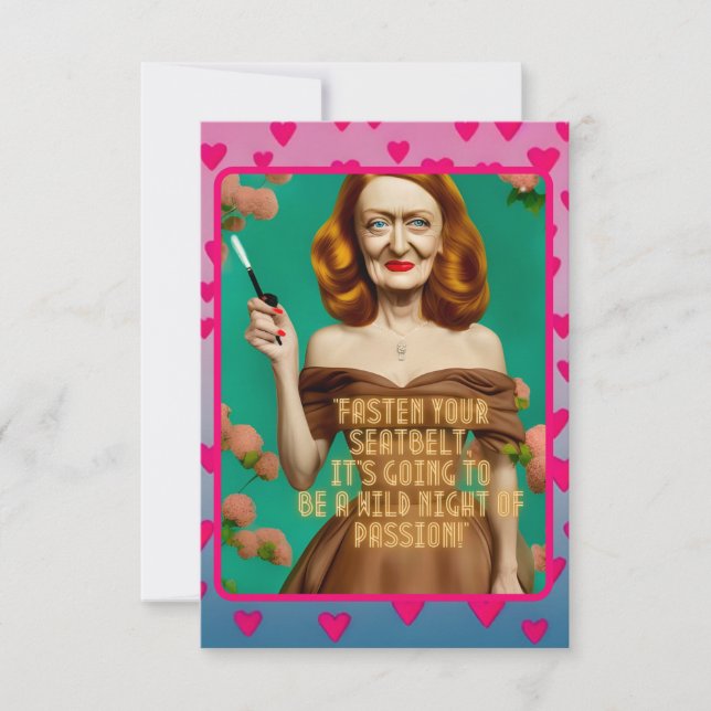 Tarjeta Script Elegante Vintage | Cita Divertida de Mujer  (Anverso)