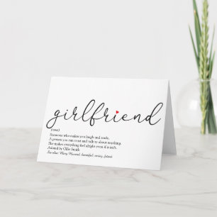 Tarjeta Script Love Heart Girlfriend Definition