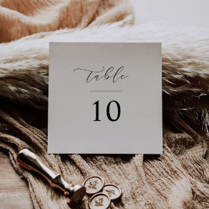 Tarjeta Script Table Number Wedding Reception Square Card