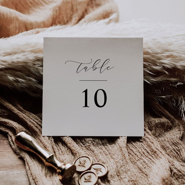 Tarjeta Script Table Number Wedding Reception Square Card  (Subido por el creador)