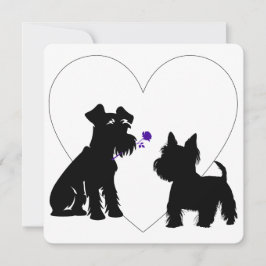 Tarjeta Scruffy Mutt Romance Tic Tac Toe Valentine Card