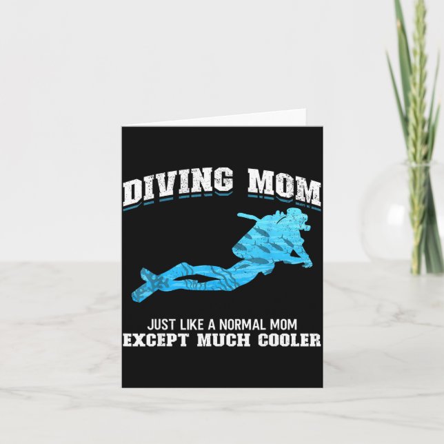 Tarjeta Scuba Diver Girl Diving Mom Just Like A Normal Dad (Anverso)