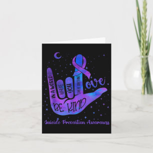 Tarjeta Sé Amable Amor Tie Dye Señal de Mano Prevención