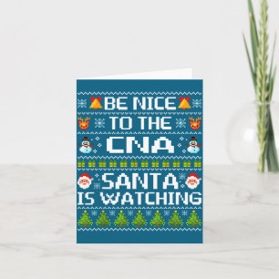Tarjeta Sé Amable Con El Cna Santa Está Observando Feo Chr