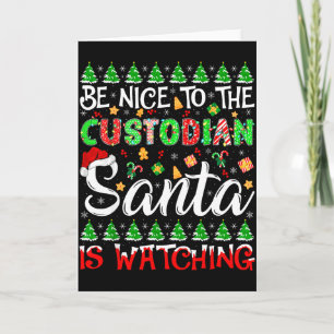 Tarjeta Sé Amable Con El Custodio Santa Está Observando Na