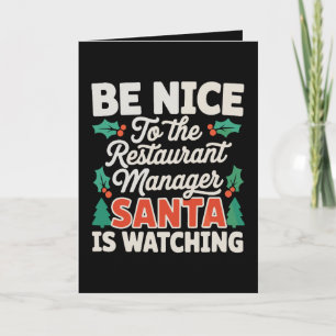 Tarjeta Sé Amable Con El Gerente Del Restaurante Santa Est