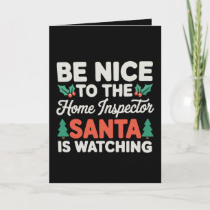 Tarjeta Sé Amable Con El Inspector De Viviendas Santa Está