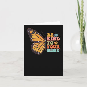 Tarjeta Sé Amable Con Tu Mente Flores Pegatina De Mariposa