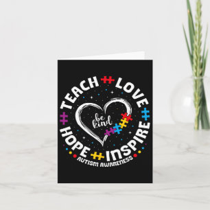 Tarjeta Sé amable de enseñar amor inspira autismo en la en