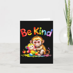 Tarjeta Sé amable mono de peluche de conciencia del autism