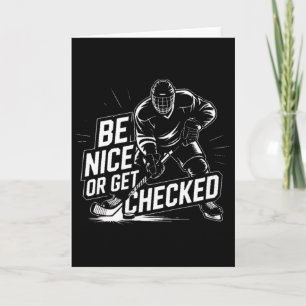 Tarjeta Sé Amable O Te Revisarán Divertido Hockey Sobre Hi