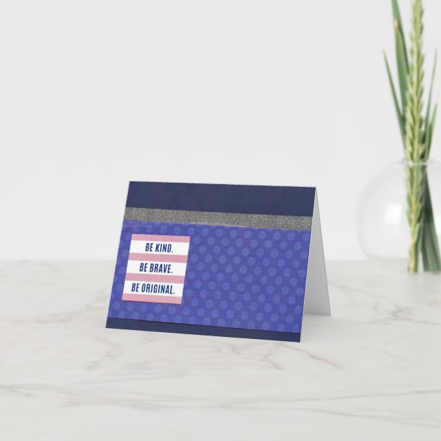Tarjeta Sé Amable. Ser valiente 4" x 5,6" (Anverso)