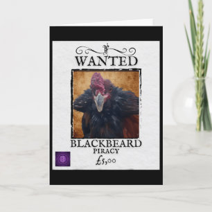 Tarjeta Se busca pollo Blackbeard divertido cartel de pira