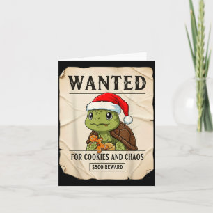 Tarjeta Se busca por galletas y caos divertida tortuga Nav
