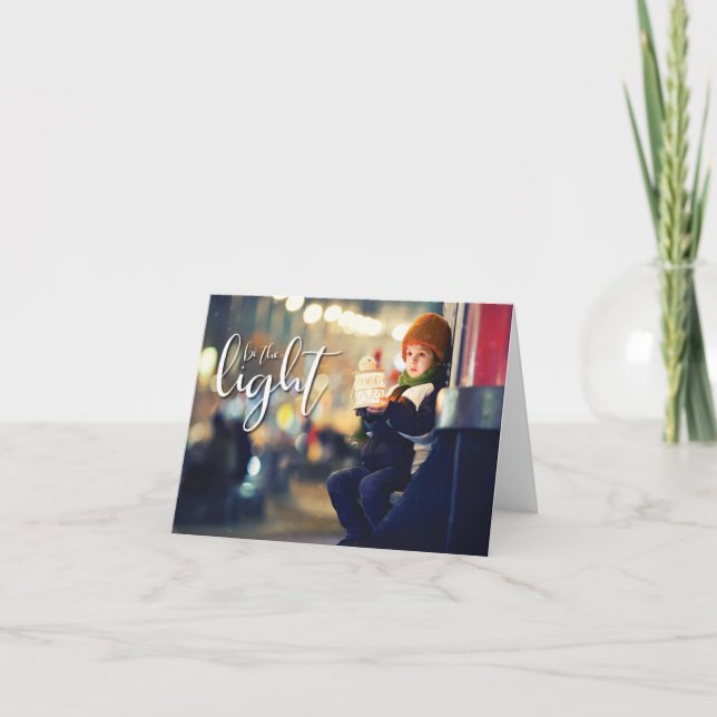 Tarjeta Sé claro, chico con linterna (Anverso)