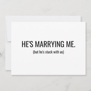 Tarjeta Se está casando conmigo con la propuesta de la dam