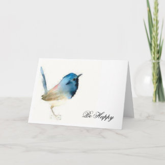 Tarjeta Sé feliz - Bluebird con texto