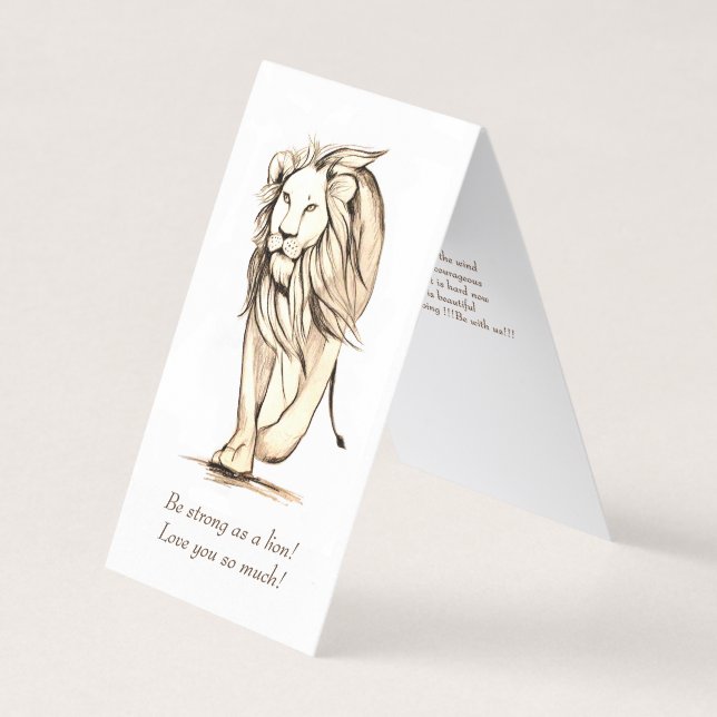 Tarjeta Sé fuerte como un león (Anverso)