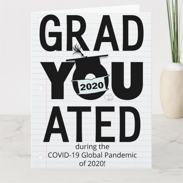 Tarjeta Se graduó durante la pandemia global 2020 Big (Anverso)