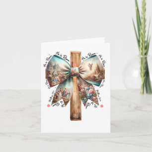 Tarjeta Se Levanta Jesús Coquette Bow Cruza Pascua Mujeres