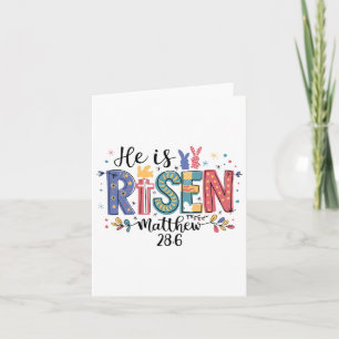 Tarjeta Se Levanta Jesús Cristiano Feliz Pascua Niña