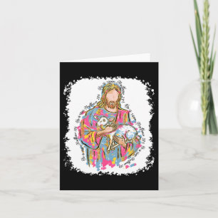 Tarjeta Se Levanta Jesús Y Cordero Dios Feliz Pascua Crist