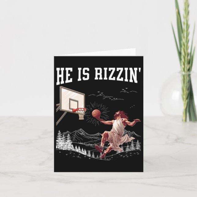 Tarjeta Se Levanta Rizzin En Pascua Jesús Cristiano Fe S (Anverso)