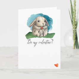 Tarjeta Sé mi conejo valentino lindo y corazón