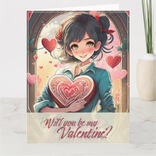 Tarjeta Sé mi San Valentín al estilo Manga 31470
