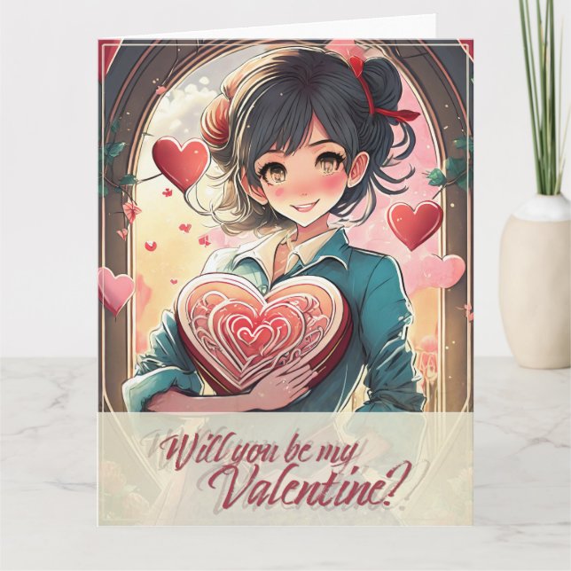 Tarjeta Sé mi San Valentín al estilo Manga 31470 (Anverso)