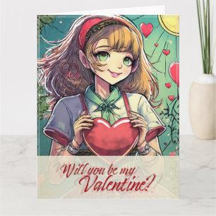 Tarjeta Sé mi San Valentín al estilo Manga 33419