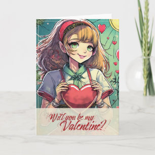 Tarjeta Sé mi San Valentín al estilo Manga 33419