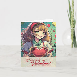 Tarjeta Sé mi San Valentín al estilo Manga 33419