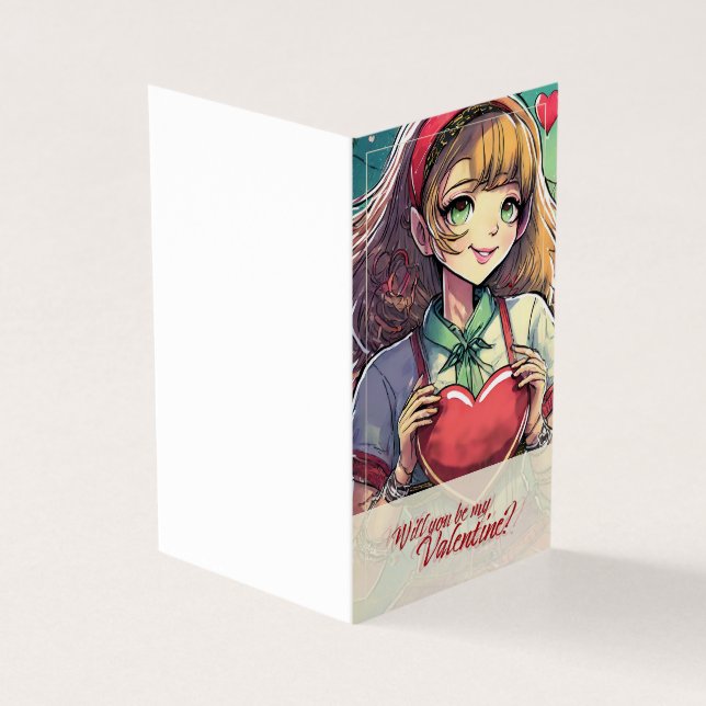 Tarjeta Sé mi San Valentín al estilo manga 33419 (Exterior)